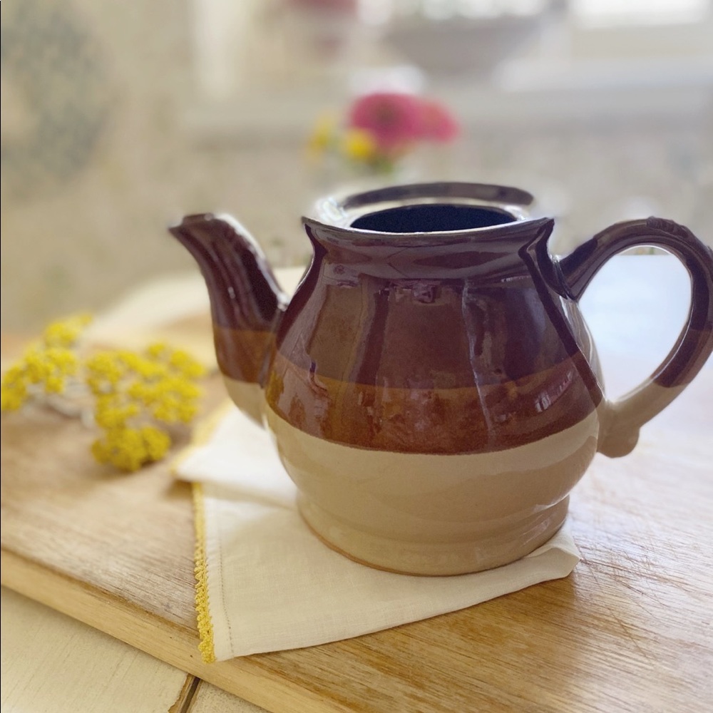 Antique stoneware teapot